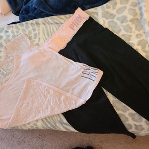 VS PINK Yoga Capri and shirt set